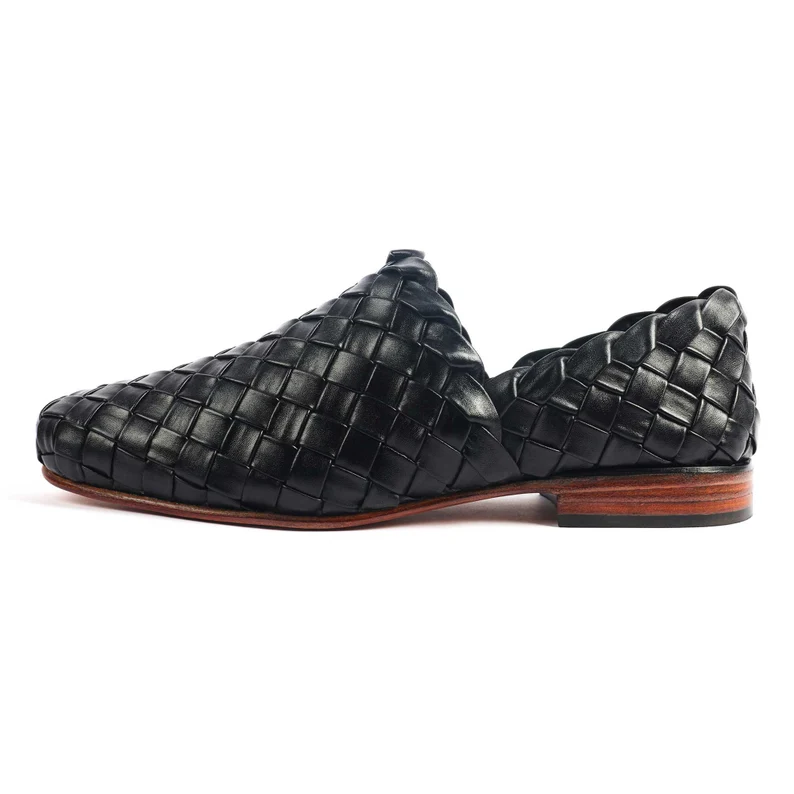 Black Woven Leather Loafers: Handmade Style, Comfort and Craftsmanship