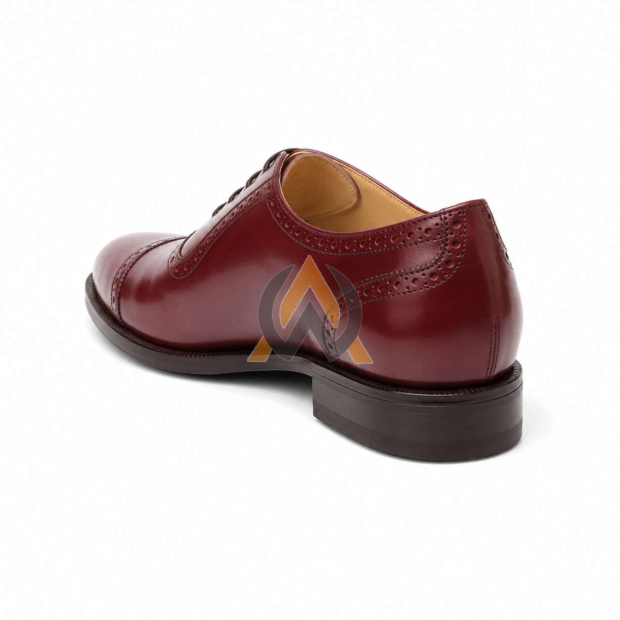 Burgundy Cap-Toe Oxford Brogue Shoes view 2