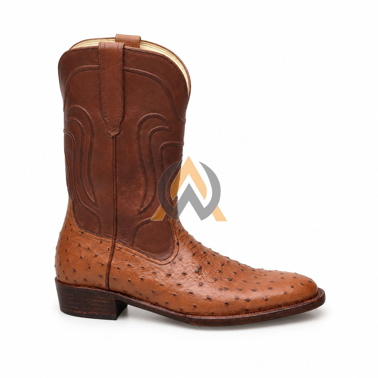 Tan Ostrich Cowboy Boots – Made to Order