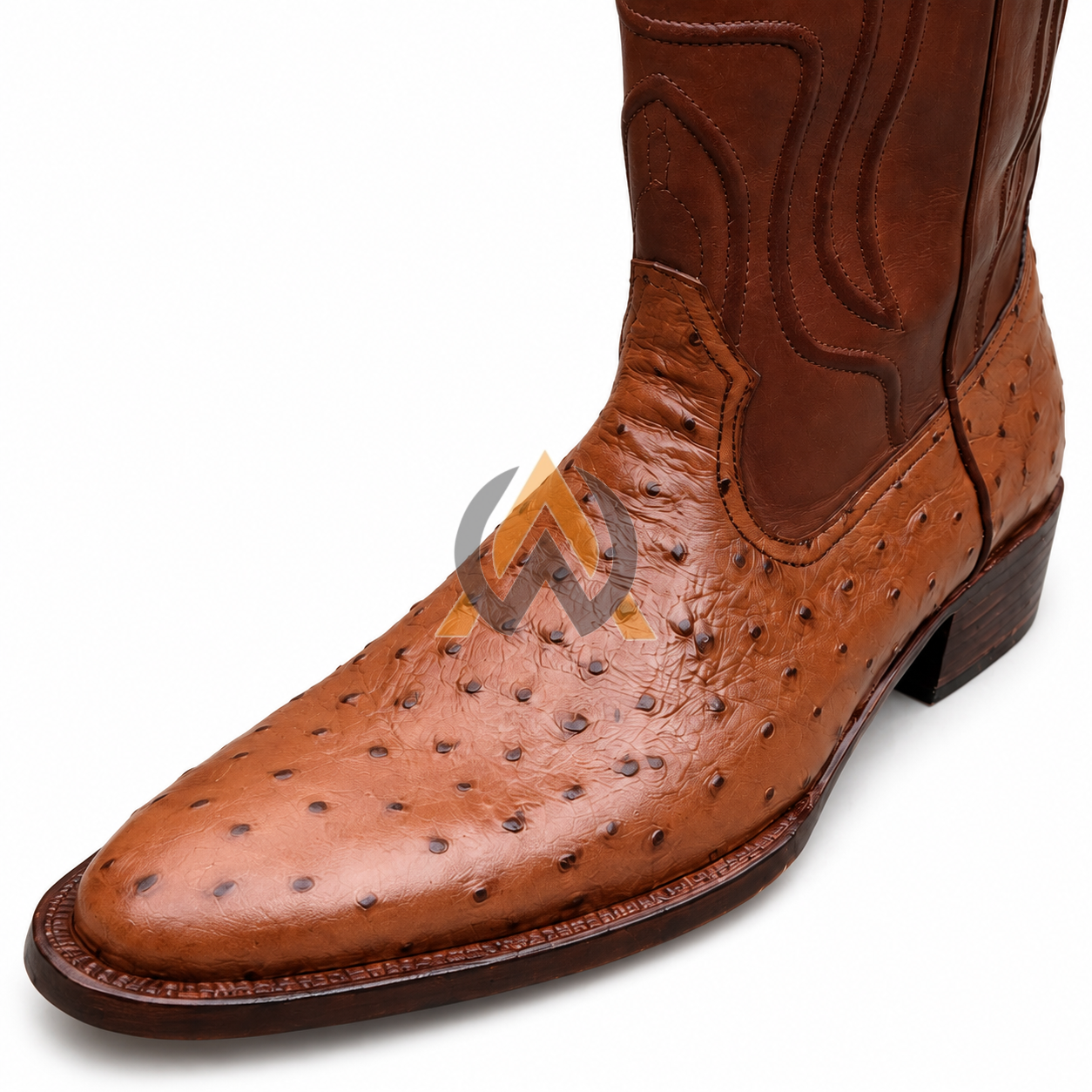 Tan Ostrich Cowboy Boots – Made to Order view 3