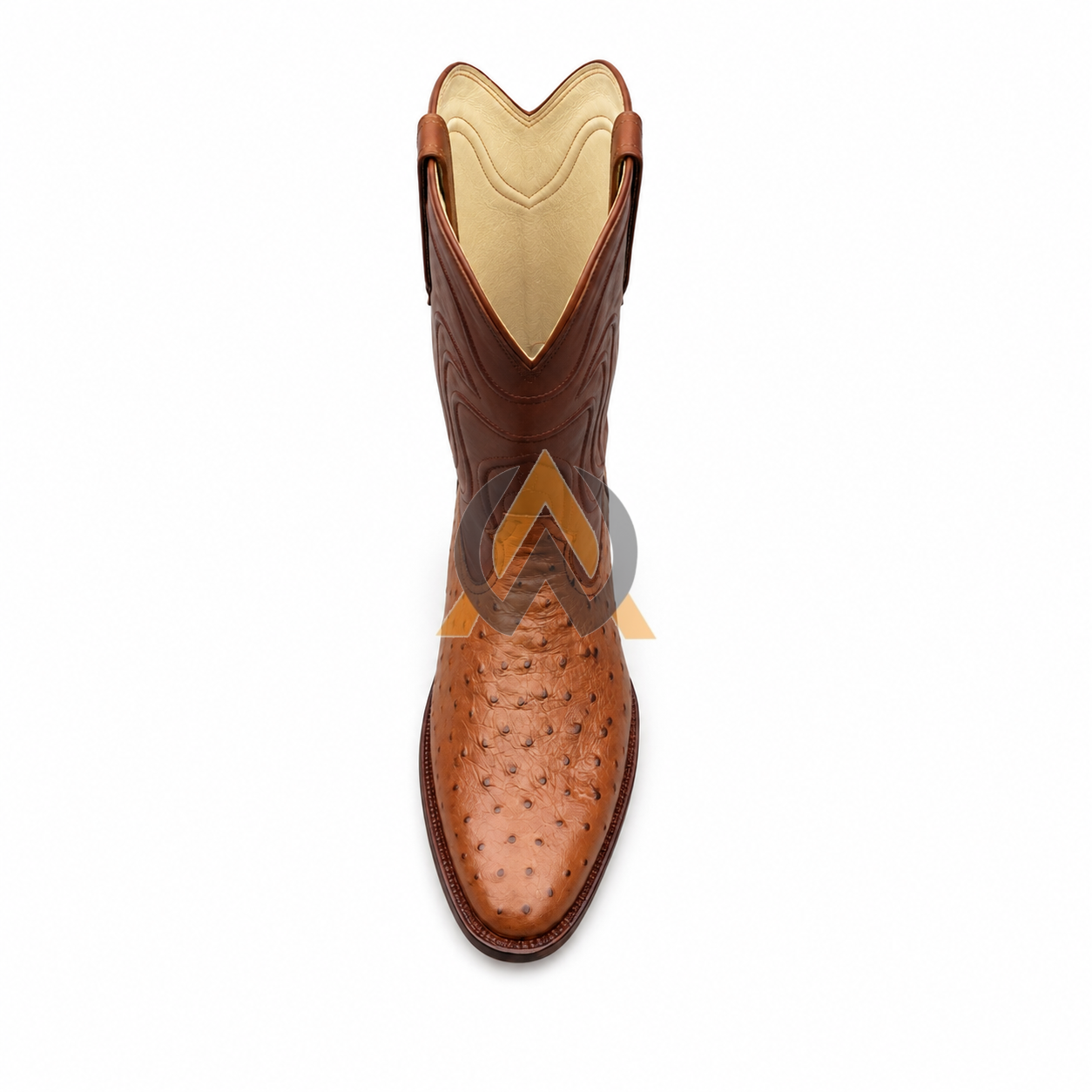 Tan Ostrich Cowboy Boots – Made to Order view 5