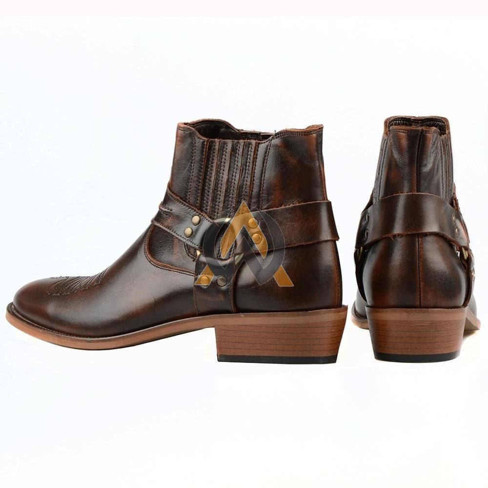 Men’s Brown Harness Cowboy Boots – Made to Order view 4