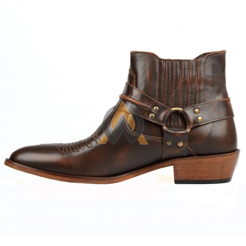 Men’s Brown Harness Cowboy Boots – Made to Order view 5