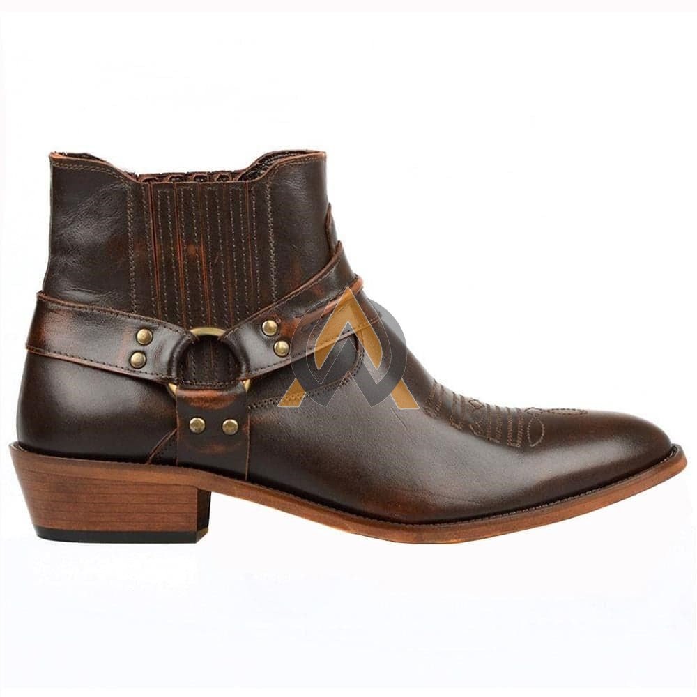 Men’s Brown Harness Cowboy Boots – Made to Order