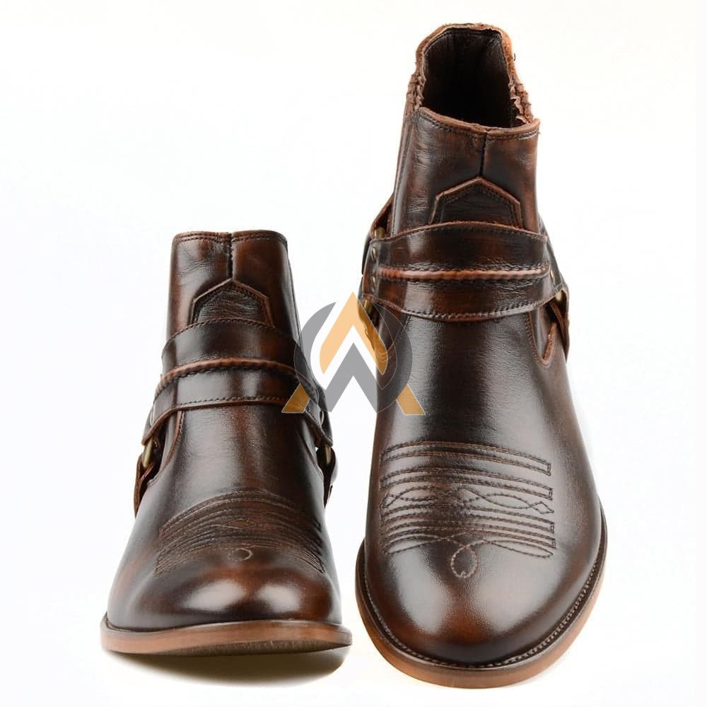Men’s Brown Harness Cowboy Boots – Made to Order view 3