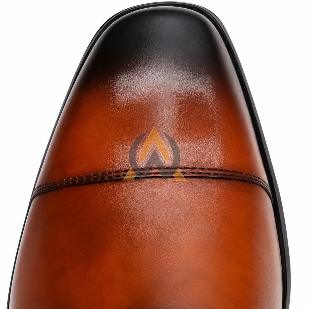 Men’s Cognac Brown Leather Double Monk Strap Shoes view 8