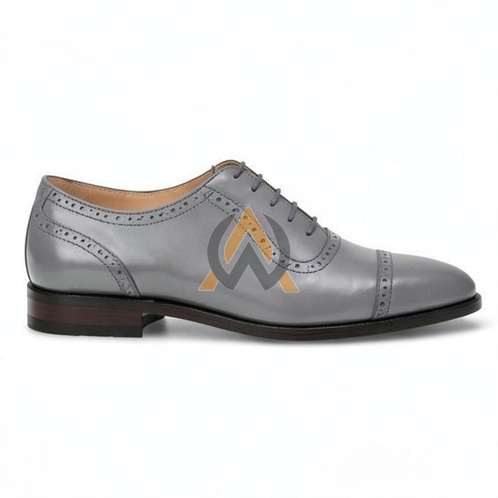Burgundy Cap-Toe Oxford Brogue Shoes view 1