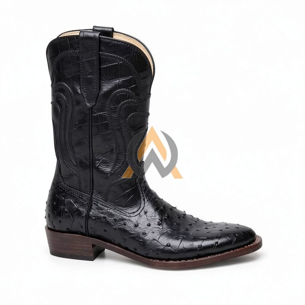 Tan Ostrich Cowboy Boots – Made to Order view 1